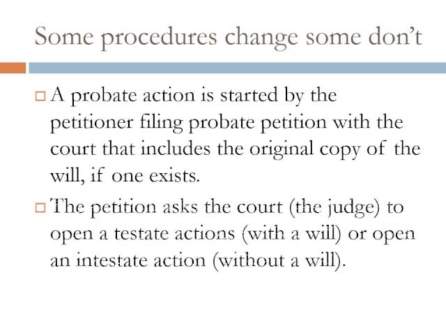 Probate  Part 5,  " What are Probate Procedures" by James Tanner