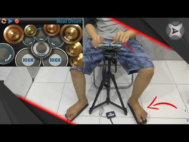 How to make drum pedals and drumsticks to play drums on a smartphone