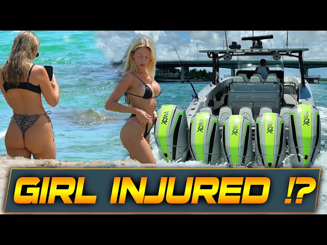 GIRL DOWN ROLLING ON THE BOAT FLOOR AT HAULOVER INLET | BOAT ZONE