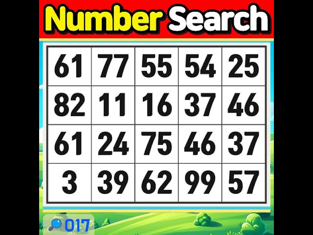NumberSearch.Only smart people can do this.【Memory,Concentration,Brain training,Brain quiz】#017