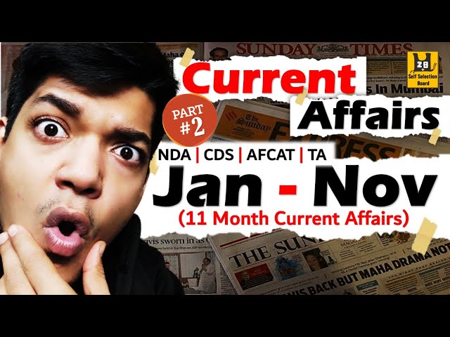 One Shot Current Affairs For CDS, NDA, TA and AFCAT Part 2  | Shubham Varshney SSB