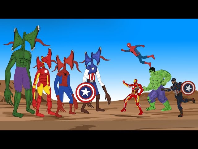 Team Hulk VS Color Team HULK Siren Head , SPIDER Siren Head  [HD] | SUPER HEROES MOVIE ANIMATION