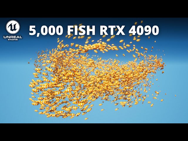 Unreal Engine 5 Thousands of Fish RTX 4090
