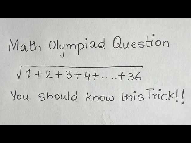 Math Olympiad Question | You should know how to solve this!!