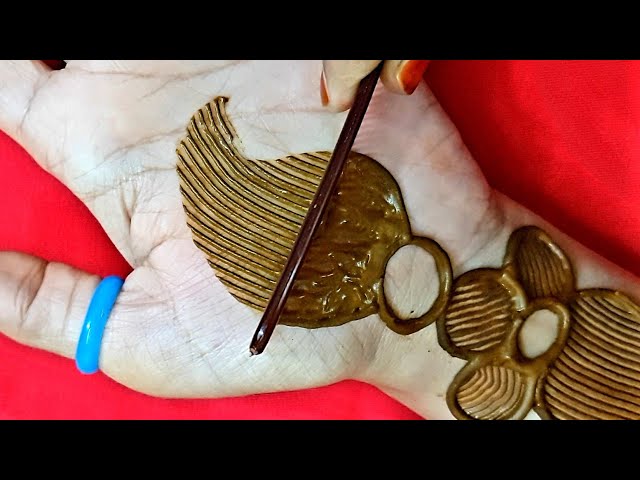 आसान मेहंदी डिजाइन कंघी से लगाए | Most Easy Henna Design with Comb | Comb Trick