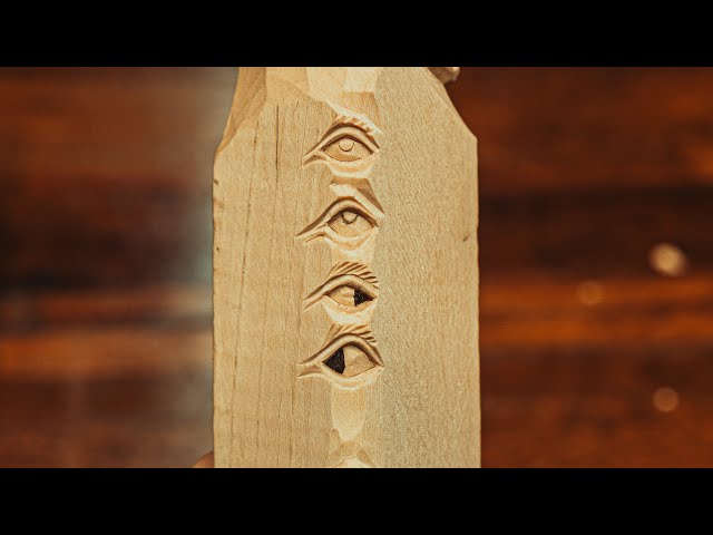 Trying Out a NEW Way to Carve an Eye || Wood Carving Eyes