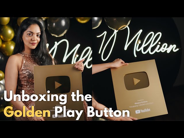 Unboxing Golden Play Button | 1 Million Subscribers | Ahaana Krishna | YouTube Rewards
