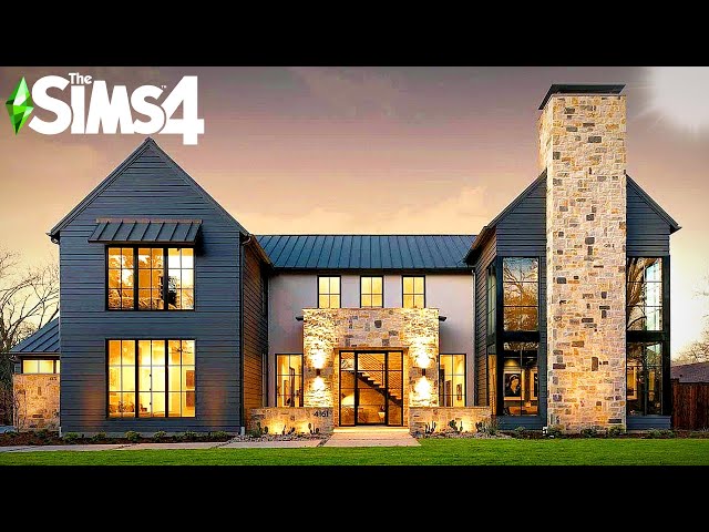 MODERN LAKE FARMHOUSE ~ Curb Appeal Recreation: Sims 4 Speed Build (no CC)