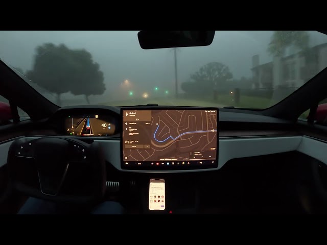 Foggy Drive on Tesla Full Self-Driving Beta 11.4.9
