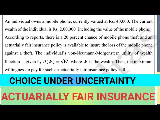 actuarially fair insurance
