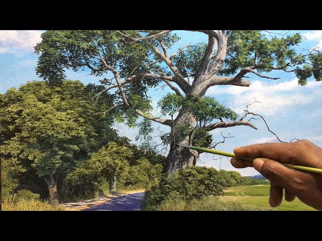 How To Paint Tree Deatails With Acrylic paints | Time Lapse | #48