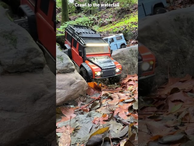 Traxxas trx4 Land Rover Defender waterfall crawl