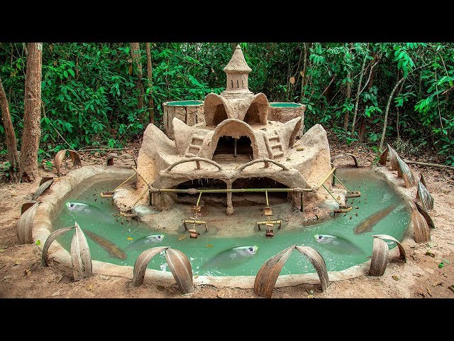 Build Most Amazing Fish Pond Around Dog House And Raising Thousand Of bronze Feather Back Fish