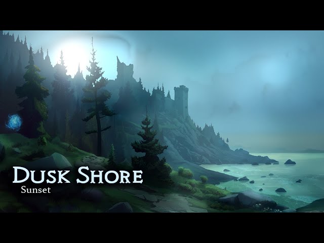 Dark Atmosphere of Dusk Shore | Ambience & Sounds | Sunset