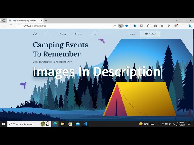 Responsive Camping Website: HTML CSS & JS