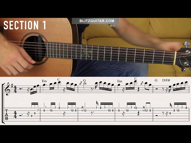 Learn How to Play this Soulful Emotional Guitar Solo in E minor on Acoustic Guitar