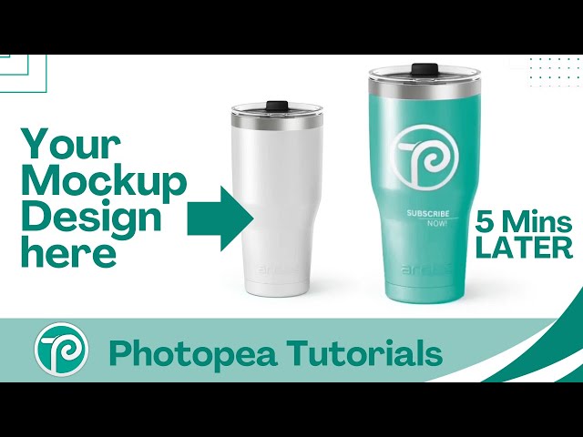 PhotoPea Tutorials - Creating a Mockup for Tumbler Flask