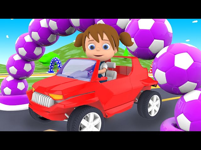 Little Baby Fun Ride Toy Racing Car on Race Track - Learn Colors for Children with Rainbow Tires ...