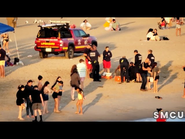 Injured Woman Receives Timely Assistance from Lifeguards and Firefighters at Santa Monica Beach