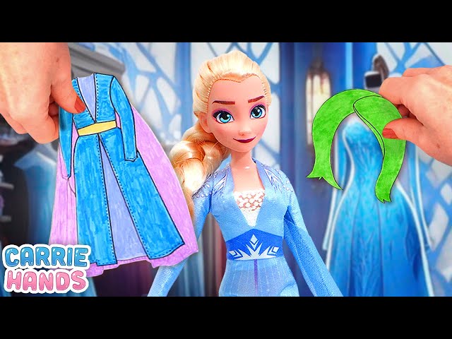 Making Fun Paper Dress & Hairstyle For Disney's Frozen Elsa Ice Gala | Fun DIY Videos For Kids