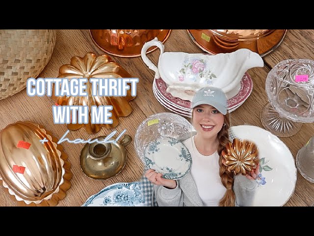HUGE THRIFT WITH ME AT GOODWILL 2024! | THRIFTING FOR COTTAGE DECOR + HAUL 🫖