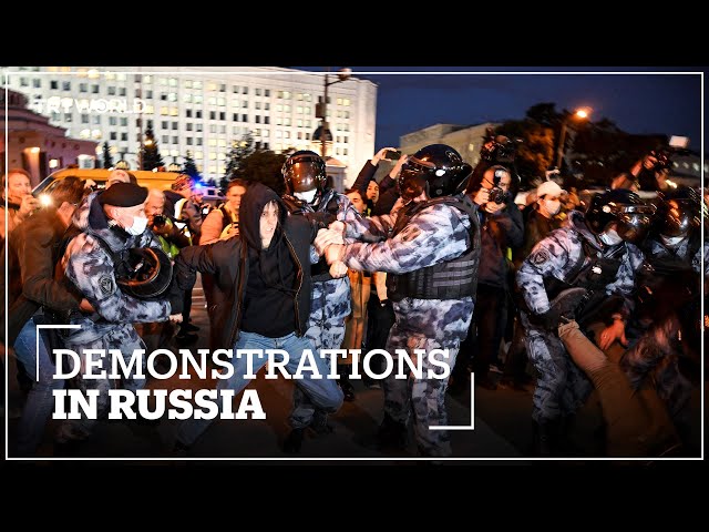 Anti-mobilisation protesters demonstrate across Russia
