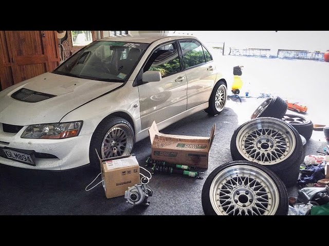 Evo 8 - Coilover install and rolling fenders
