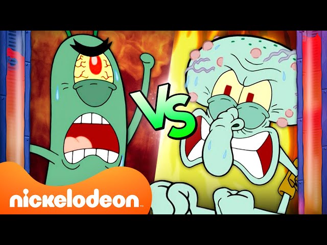 PLANKTON VS. SQUIDWARD: Who's Angrier? 😡 20 Minutes | Nicktoons