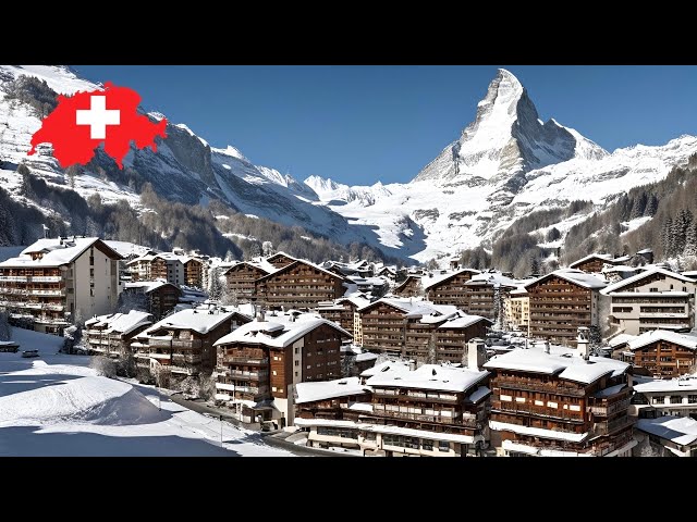 Zermatt  Switzerland - Most Charming Swiss Town  ! Walking Tour In Snow falling