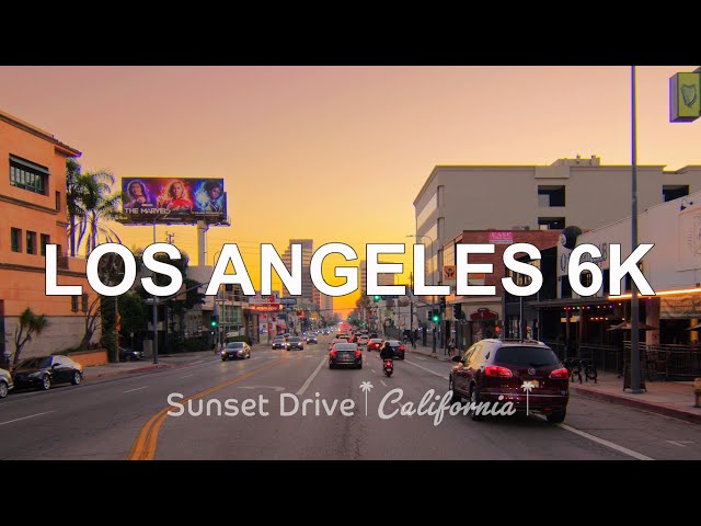 Sunset Driving Los Angeles 6K - Beverly Hills to Santa Monica California