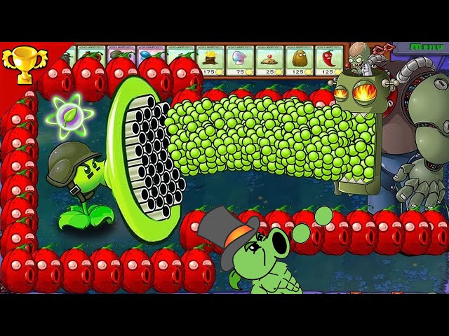 9999 Gatling Pea and Wall-nult Vs 1 Zomboss Gargantuar hack - Plants vs Zombies