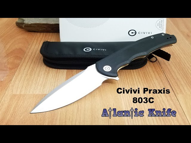 CIVIVI PRAXIS BLACK G10 FOLDING KNIFE SATIN BLADE BY WE KNIFE CO 803C