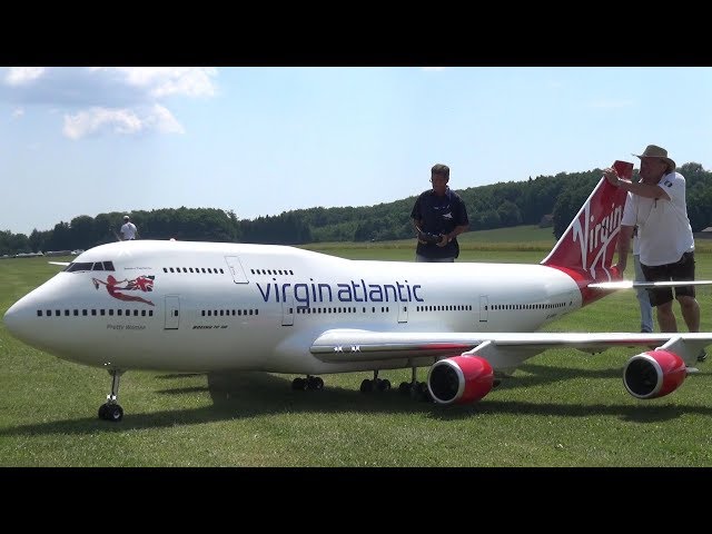 BIGGEST RC BOEING 747-400 IN THE WORLD VIRGIN ATLANTIC MODEL TOGETHER WITH 2X CONCORDES RC JET