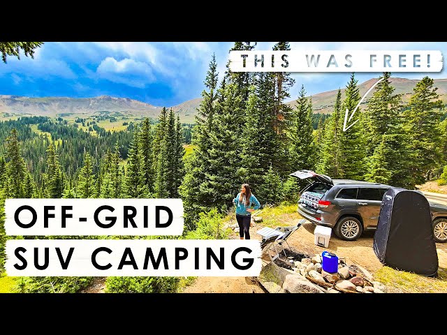 Off-Grid SUV CAMPING in the MOUNTAINS | Camp setup for DISPERSED CAMPING in Colorado