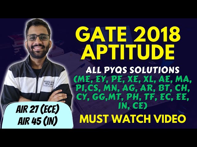 GATE 2018 APTITUDE PYQS || All Branches || PrepFusion || GATE 2024