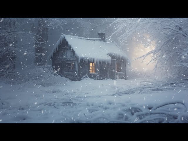 Relaxing Sounds for Sleep | Sound of Snowstorm Blowing Strongly Over the House Behind the Mountain