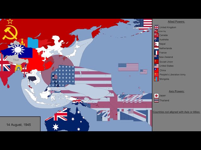 World War II in the Pacific with Flags: Every Day