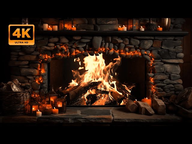 4k Burning Fireplace With Crackling Logs | Cozy Fireplace Perfect For Studying Or Sleeping