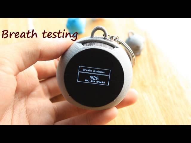 Arduino UV Meter & Breathalyzer Keychain - 3D Printed - IoT Blynk