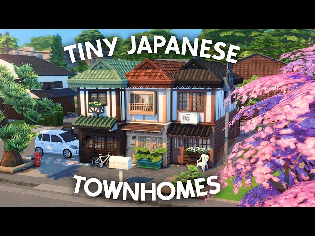 Tiny Japanese Townhomes // The Sims 4 Speed Build