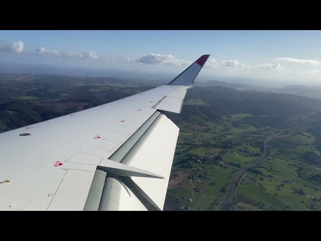 Iberia regional (Air nostrum) Mitsubishi CRJ-1000 landing at Santander airport.