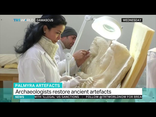 Archaeologists restore ancient Palmyra artefacts in Damascus museum