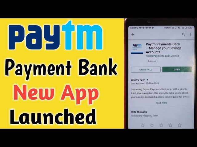 Paytm Payment Bank Saving Account new App Launched ¦ Paytm New App 2019 ¦ Paytm Bank App play store