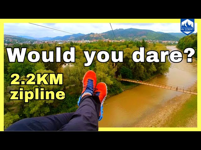 The longest Zipline in Europe: 2.2 km of pure adrenaline. Mega Tiroliana Bucovina - where is it?
