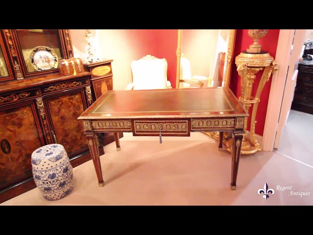 Antique French Empire Revival Bureau Plat Desk Writing Table
