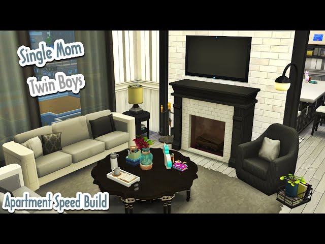 The Sims 4 | Single Mom, Twin Boys | Apt Speed Build | W V/O (No CC)