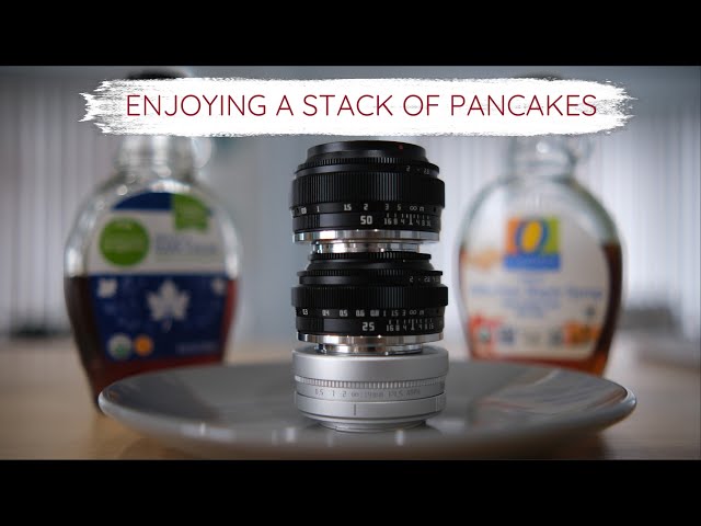 Enjoying a stack of pancakes!