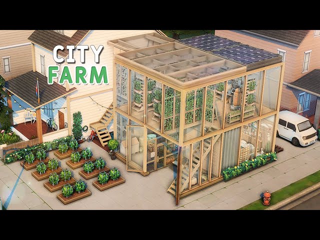 🌁🌾City Eco Farm • House with Rooftop Tea Garden | NoCC | Sims 4 Stop Motion