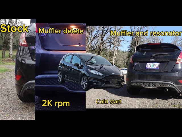 Fiesta ST stock vs muffler vs muffler and resonator delete (comparison) Pure sound burbles and pops