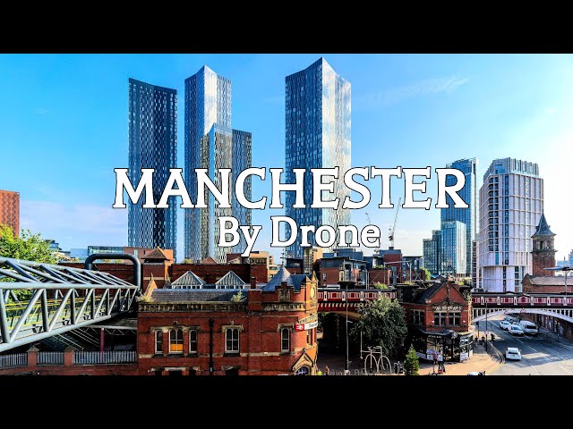 🇬🇧 Manchester by Drone | Manchester Skyline | City Centre Aerial Footage | England, UK | 4K video